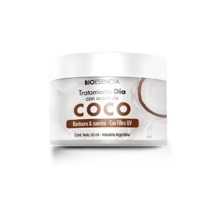 Crema facial día con aceite de coco con filtro solar